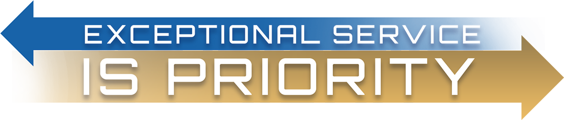 Banner stating Exceptional Service Is Priority 